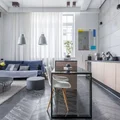 Nowoczesny salon z kuchnią