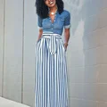 Długa spódnica w pasy