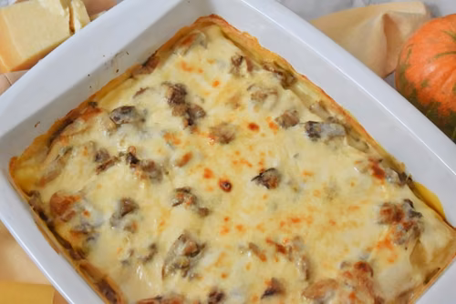 Makaron cannelloni faszerowany dynią i grzybami