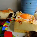 Ciasto "Jajo sadzone" - brzoskwiniowy sernik na zimno