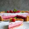 Amarantusowa tarta z malinową galaretką i panna cottą FIT