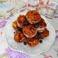 Muffinki owsiano – migdałowe z jabłkami i czekoladą.
