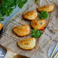 Pieczone pierogi z kurczakiem i brokułami