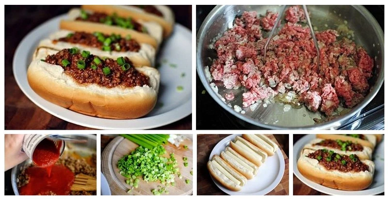 Domowe hot-dogi z mięsem mielonym
