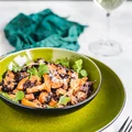 Risotto z kurkami i morelami z czarnym ryżem