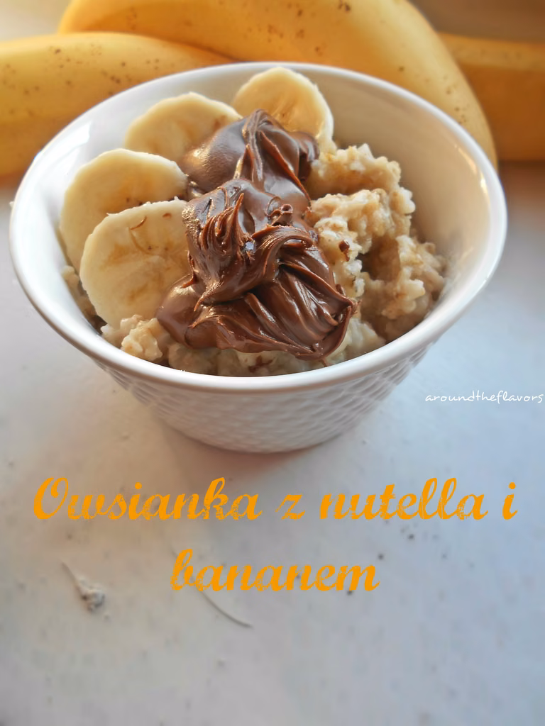 Owsianka z nutellą i bananem