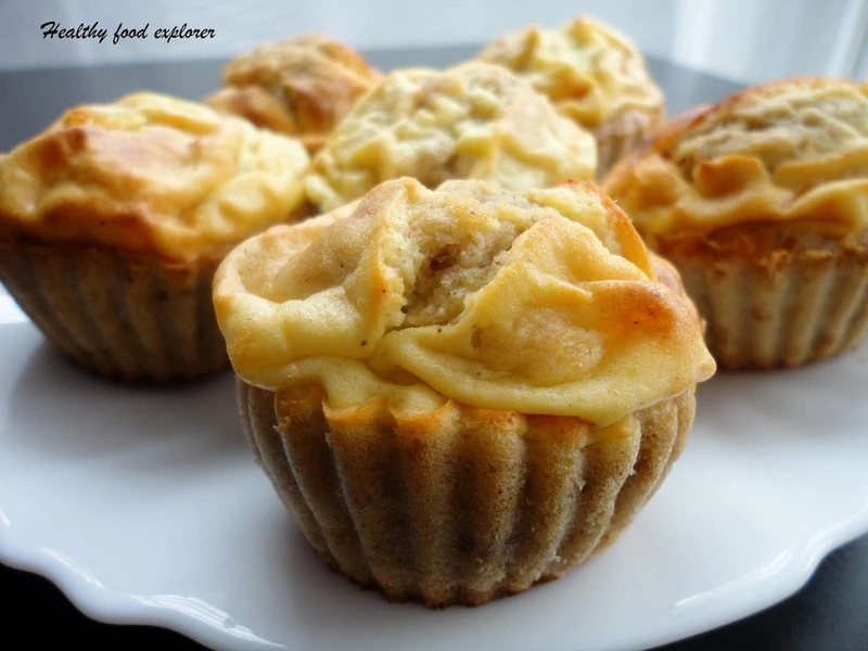 Cynamonowe fit muffinki z waniliowym twarożkiem
