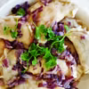 Pierogi z zieloną soczewicą i koperkiem i z nadzieniem z batatów i sera ricotta