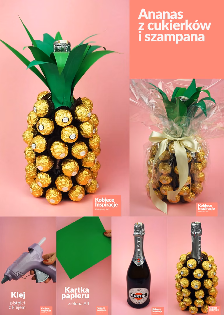 Ananas z cukierków i szampana
