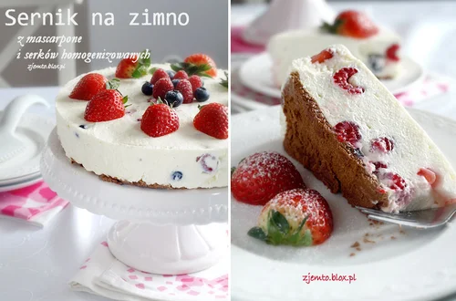 Sernik na zimno z mascarpone i serków homogenizowanych
