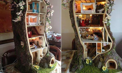 Domek dla lalek - z drewna