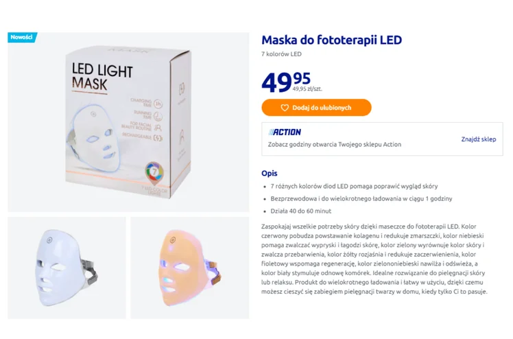 Zdjęcie Ta maska ze światłem LED do twarzy robi furorę wśród kobiet! Aż 7 trybów, bez kabla - w Action za jedyne 49 zł #1