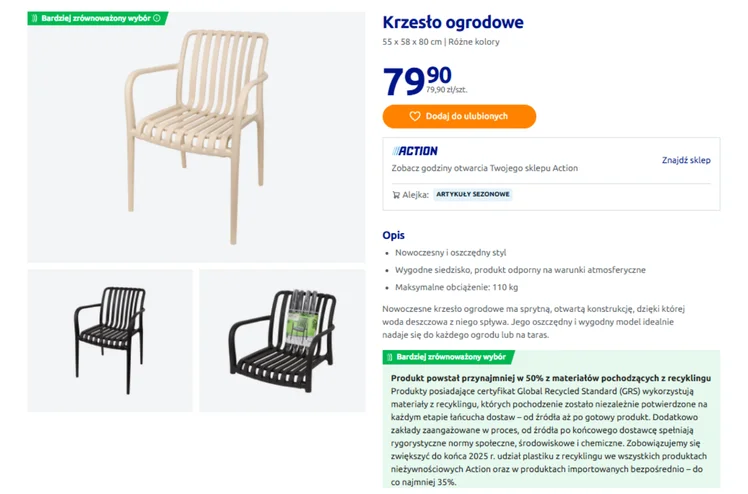 Zdjęcie Te krzesła z Action za 79 zł to super opcja na mały balkon i taras! Na każdą pogodę - nowoczesne i lekkie #1