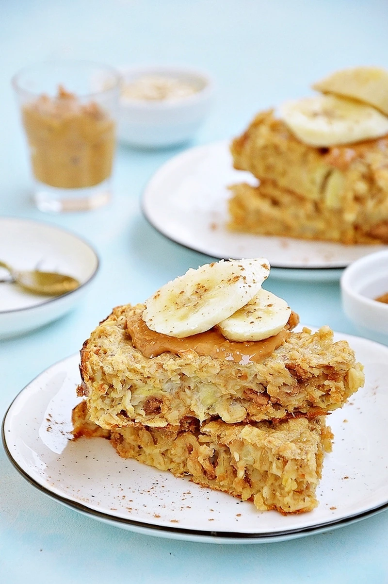 Pieczona owsianka z bananami