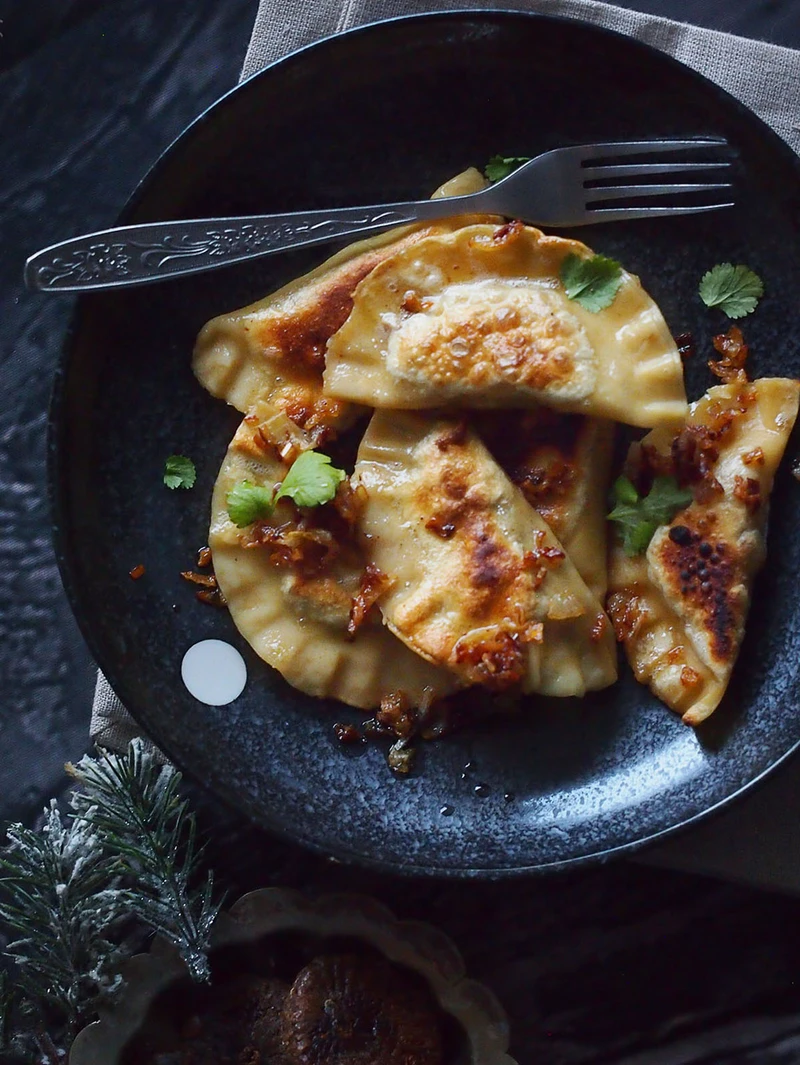 Pierogi z kaczką i figami