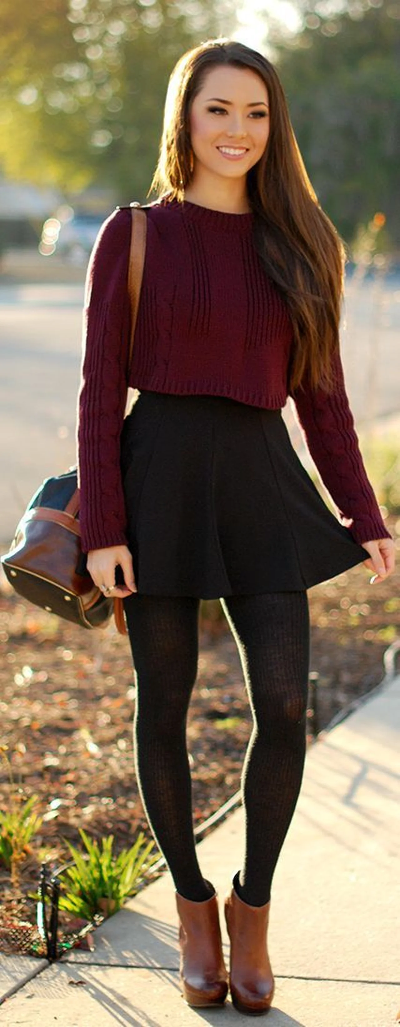 Czarna spódniczka + sweter