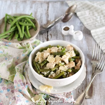 Risotto z fasolką szparagową i kurczakiem