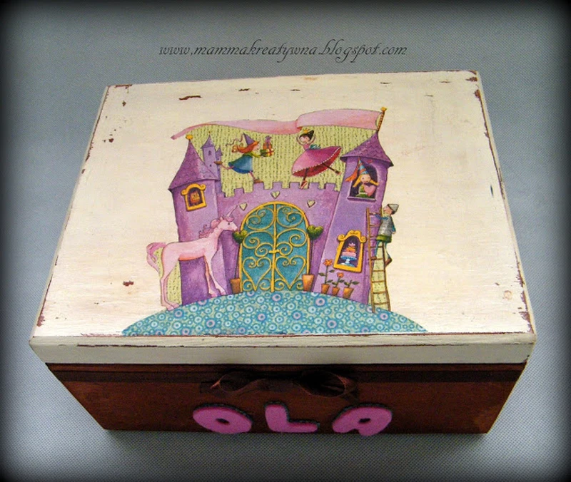 Szkatułka na skarby dla dziewczynki- handmade