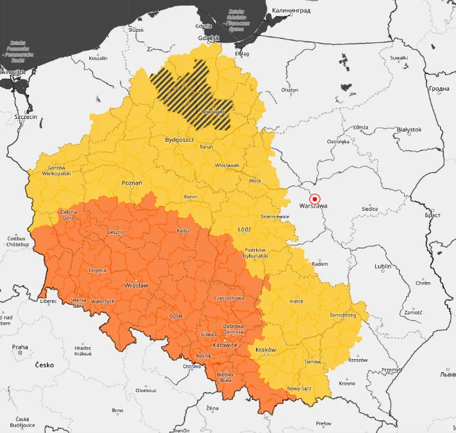 Zdjęcie 7 województw Polski na pomarańczowo! IMGW ostrzega i wysyła alerty #1