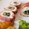 Roladki schabowe ze szpinakiem, pieczarkami i mozzarellą