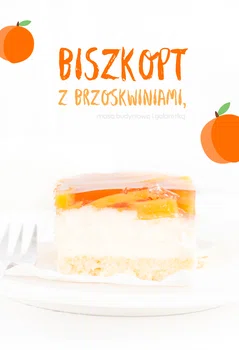 Biszkopt z masą budyniową i galaretką