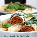 Naleśniki bolońskie z sosem szpinakowym