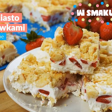 Lekkie ciasto z truskawkami - HIT NA UPAŁY (smakuje jak LODY)