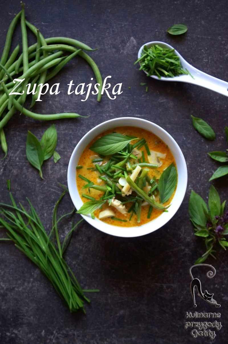 Tajska zupa z fasolką szparagową