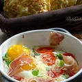 Zapiekane jajka z szynka parmeńska