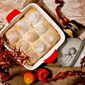 Ciasto z połówkami jabłek i masłem orzechowym
