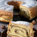 Drożdżowa babka z orzechowym nadzieniem