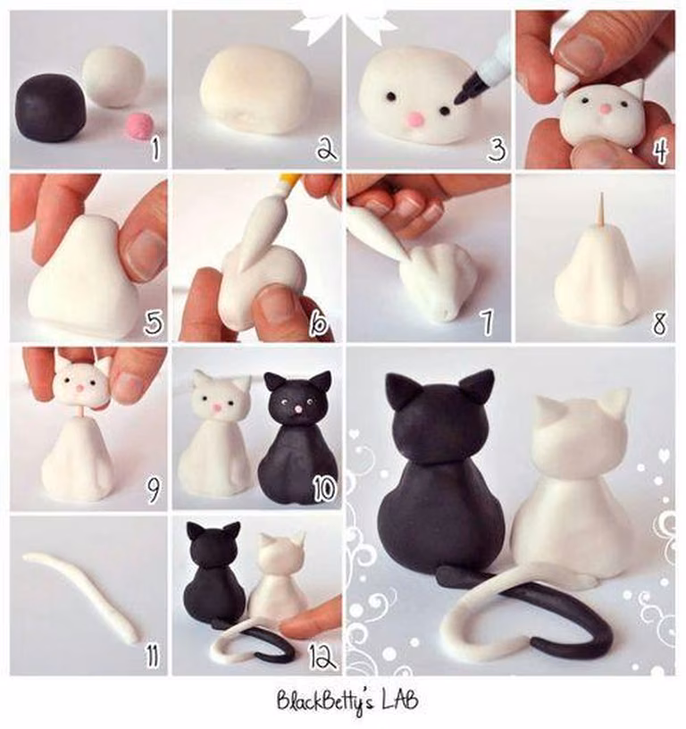 Śliczne kotki z modeliny - instrukcja