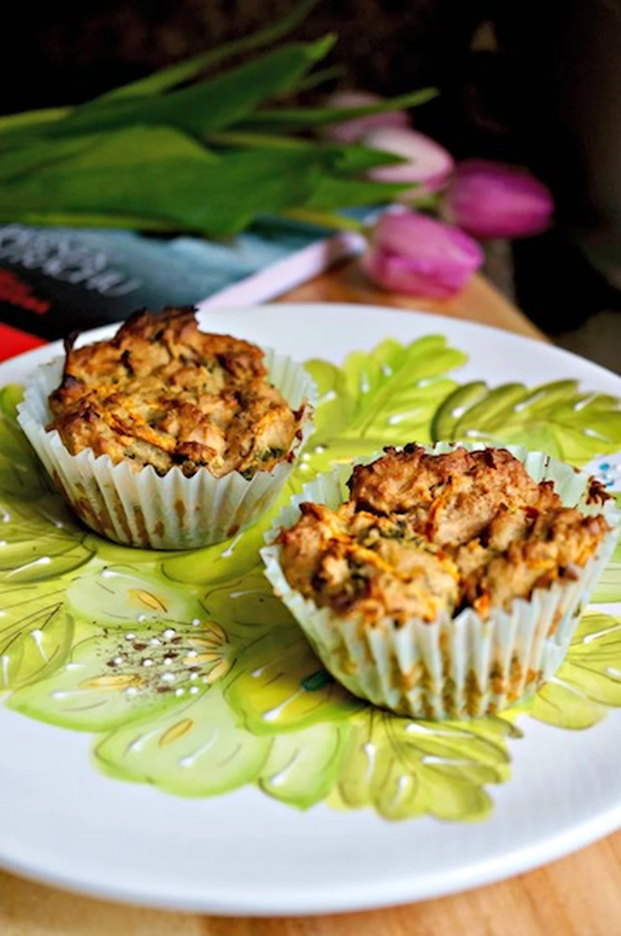 Muffiny z Jarmużem, Musem Jabłkowym i Marchewką