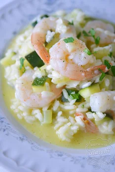 Risotto z krewetkami i cukinią