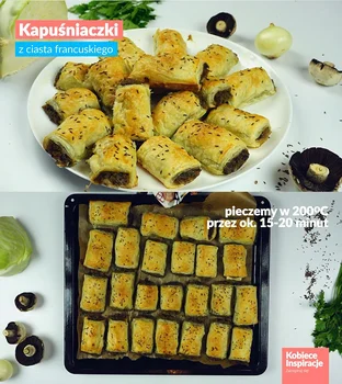 Kapuśniaczki z ciasta francuskiego