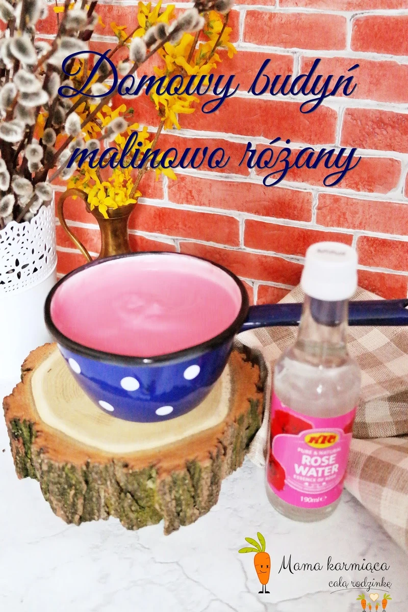 Domowy budyń malinowo różany