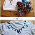 DIY Łowicki wzór z cekinów na koszulce