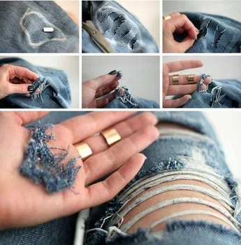 DIY- wytarte jeansy z dziurami