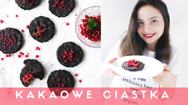 KAKAOWE CIASTECZKA Z CZERWONĄ PORZECZKĄ ( WEGAŃSKIE! )