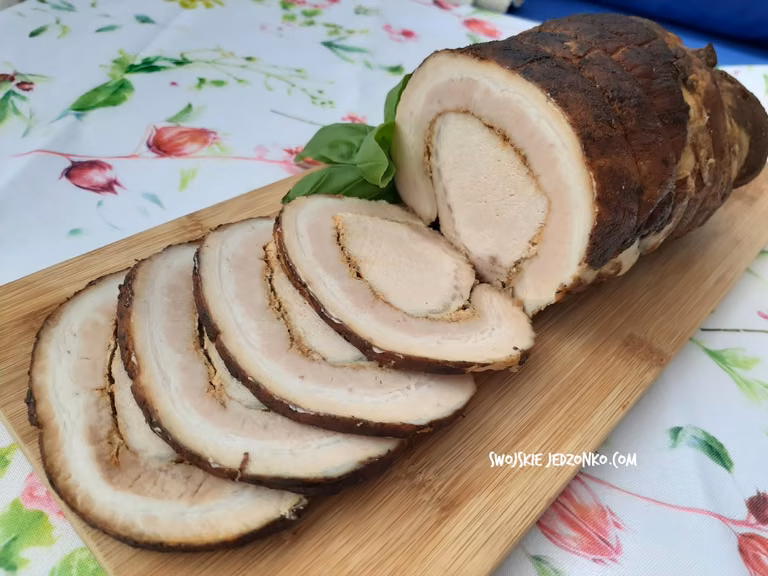 Schab pieczony w boczku