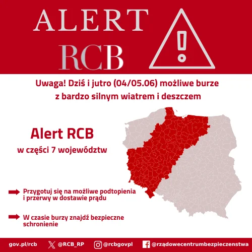 Zdjęcie Alarm pogodowy dla milionów Polaków! RCB ostrzega przed gwałtowną pogodą i podtopieniami! #1