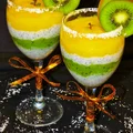 Pudding kokosowy z chia, musem z mango i kiwi