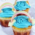 mega waniliowe muffinki tęczowe