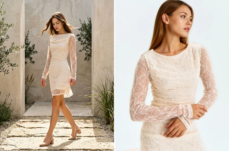 Zdjęcie Ta sukienka z Sinsay za 49 zł to pewniak na Komunię i Chrzciny! Cyrkonie i koronki dodają szyku - kolor dodaje naturalności #3