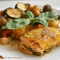 Łosoś grillowany z warzywami w curry