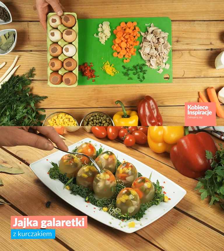 Jajka galaretki z kurczakiem - SUPER PRZEKĄSKA