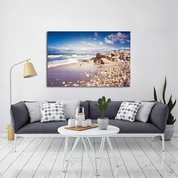Fotografia z motywem kamienistej plaży na ścianę w formie plakatu.
