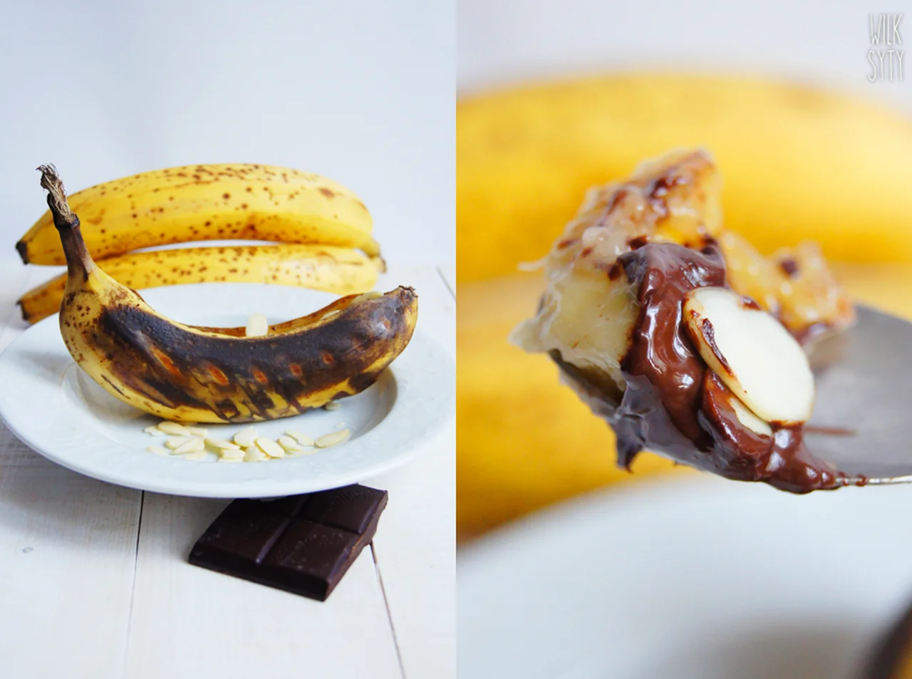 Grillowane / pieczone banany z czekoladą (3 składniki)
