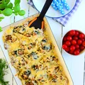 Muszle makaronowe podwójnie kurkowe bo faszerowane kurkami, szpinakiem i kurczakiem z sosem kurkowym