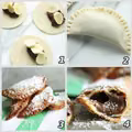 Czekoladowe pierożki z bananami